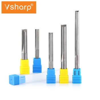 6mm 8mm 10mm Shank Tungsten Carbide 2 Flutes Straight Milling Cutter CNC Tools For MDF, Particleboard, Plywood, PVC, Acrylic